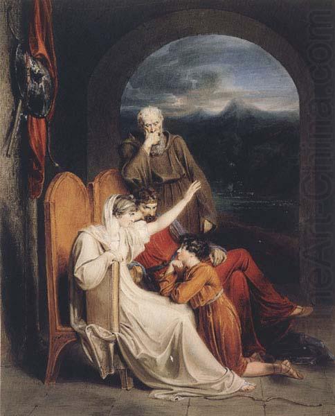 Queen Judith reciting to Alfred the Great (mk47), Richard Westall